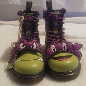 Dr. Martens Green and Purple Combat Boots